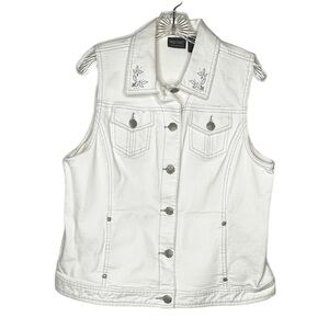 Additions by Chico's White Denim Vest